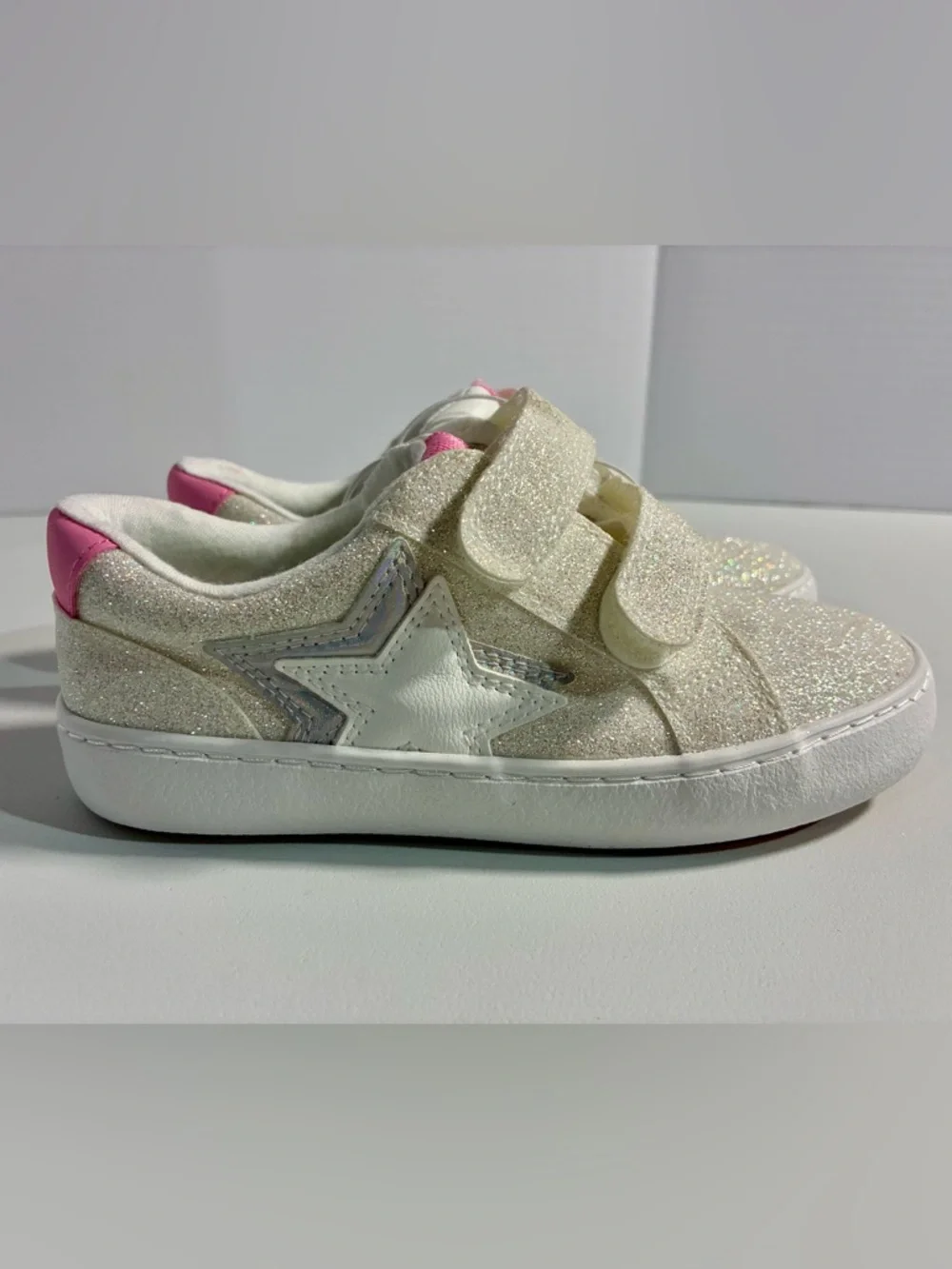 Cat & Jack Girls Glitter Sneakers with Stars - Picture 3 of 6